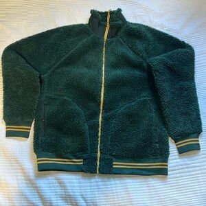 J Crew Nordic Green Sherpa Track Jacket